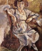 Jules Pascin Portrait of woman oil painting on canvas